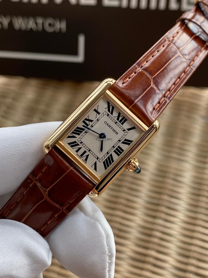 Cartier Paris Brown Gold 10 ( Men's Watch )